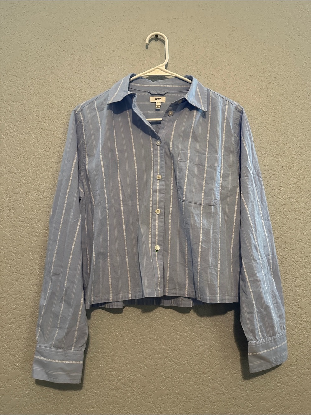 Aerie Poplin Striped Button Up Shirt - Picture 5 of 9